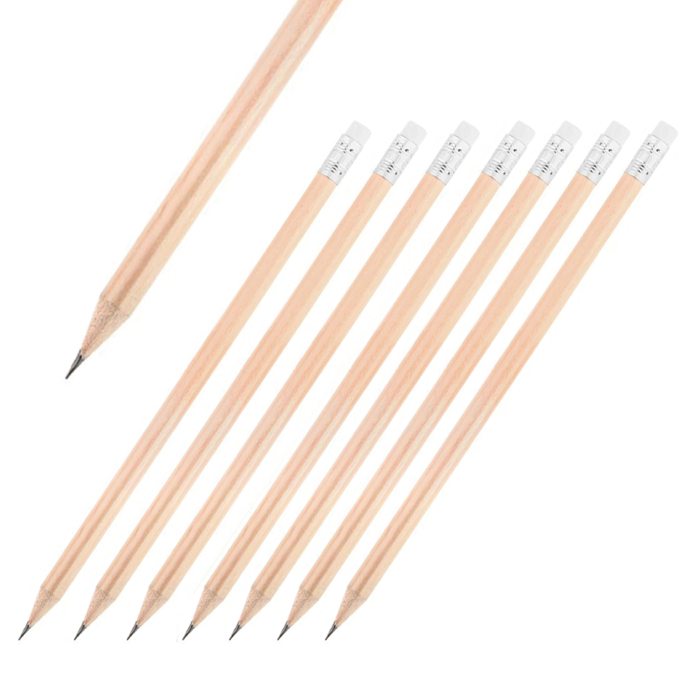 BP205 Silgili ve Yuvarlak Naturel Kalem